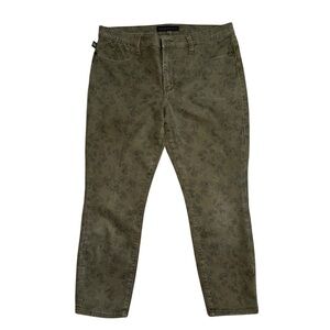 Rock & Republic Women’s Jeans SZ 16 Olive Green Print Capri Mid Rise Stretchy